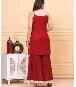 Red Embroidered Kurta Set