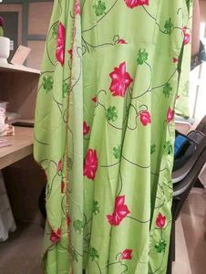 Green Floral Print Dress