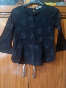 Black Colour Long Sleeve Top