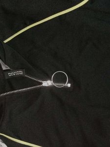 H&amp;M Black Bodycon Zip-Up Dress