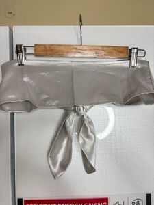 Silver bandeau front knot top
