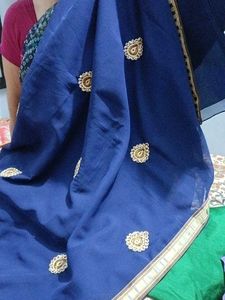Navy Blue Color Party Wear Saree