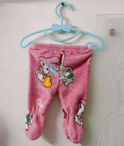 Cute Pink Printed Baby 3 peice set