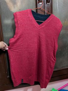 Red Sleeveless Sweater Vest