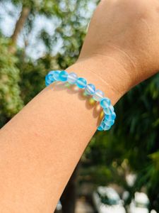 For Boys And Girls (Unisex) Sky Blue Aura/Barbie Beads Bracelet.