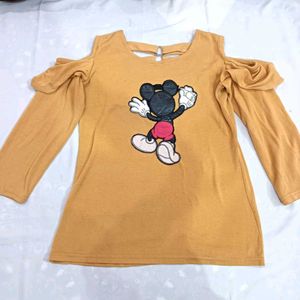 Mickey Mouse Cold Shoulder Top