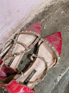 Shein Red Studded Flats