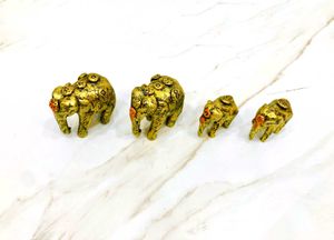 (Combo Set Of 4)Elephants family decor Showpiece