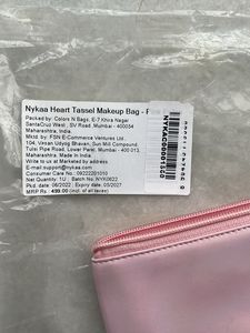 Holographic Heart Tassel Makeup Pouch