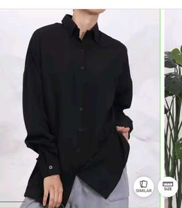 Black Oversized Button-Down Shirt