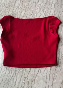 Red Ribbed Top