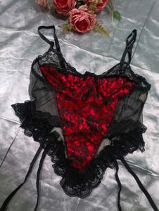 Red &amp; Black Lace Lingerie