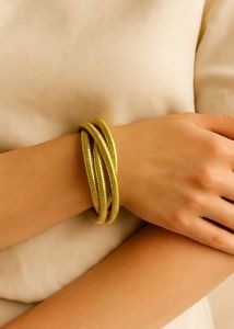 Anti Tarnished Gold Tone Coil Hand Cuffs