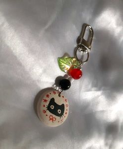 Cute handcrafted clay Cat Keychain / bag ch
