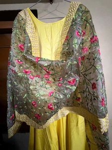 yellow floor length suit on sale