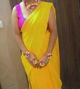 Georgette Yellow Saree