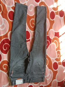 Men Slim Fit Black Charcoal Grey Jeans