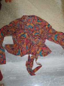Printed Tie-Up Top