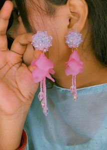 colour full Korean earrings crystal beads