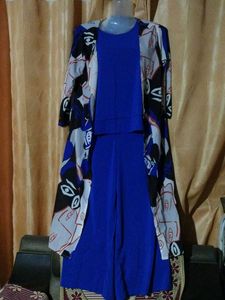 3 Piece Of Top Shrug And Palazzo Set