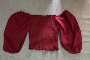 Maroon Puff Sleeve Top