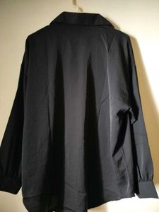 oversized Black Button-Down Shirt