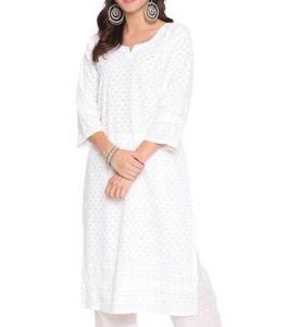Off White Chitkari Work Kurta