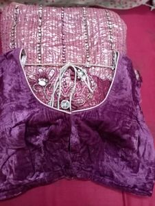 lengha saree with attached palla beautiful work