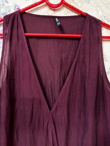 Burgundy Wrap Sleeveless Top