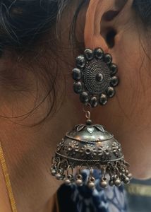 Oxidized Jhumka Earrings