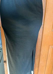 Black Pencil Skirt with side slit