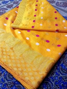 Yellow Polka Dot Saree