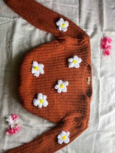 Floral Crochet Sweater