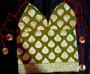 Green Brocade Halter Top