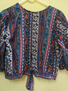 Multicolour Top With Button Detail At The Back
