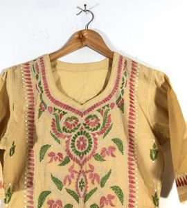 Cream Hand Embroidered Kurtas (Women’s)