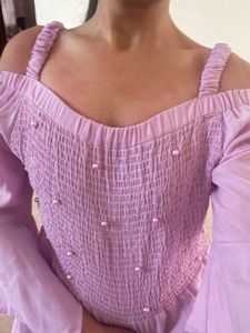 Lilac Off-Shoulder Top