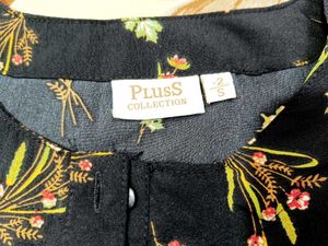 Elegant Floral Print Black Dress