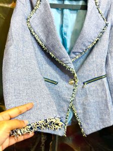 Elegant blue Grey Blazer