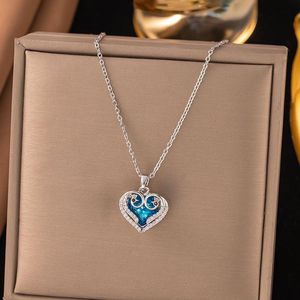 Heart themed blue Pendant Necklace💗💗