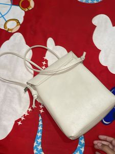 White Crossbody Bag with Leaf Design