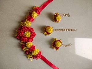 Beautiful Red Yellow Flower Jewellery