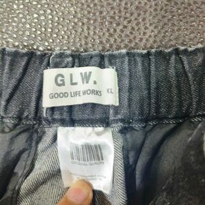 Black Denim Cargo Shorts
