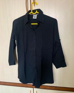 Black Solid Shirt For Women