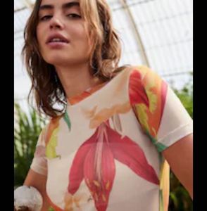 Floral Print Sheer Top