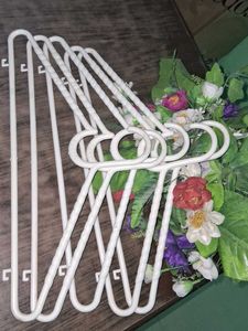 Set of 5 White Plastic Hangers