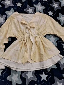 Cute Tie-Front Peplum Top