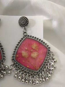 Pink Floral Jhumka 🌷