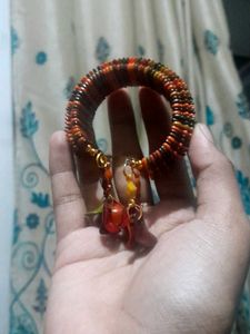 Vintage Beaded Charm Bracelet
