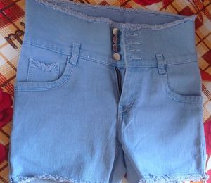 High-Waisted Denim Shorts
